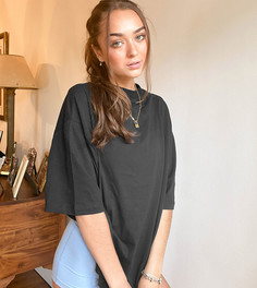 Футболка в стиле oversized из хлопка ASOS 4505 Petite-Черный
