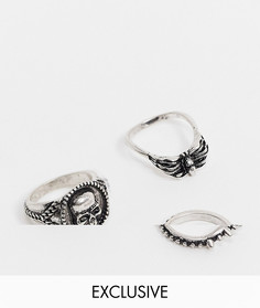 Набор колец в готическом стиле Reclaimed Vintage inspired-Серебряный