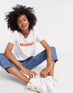 Белая футболка с надписью "Respect" InWear-Белый