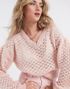 Светло-розовый джемпер Topshop
