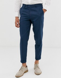 Суженные книзу строгие темно-синие брюки Burton Menswear-Темно-синий