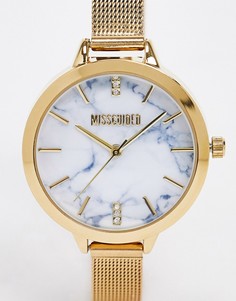 Золотистые часы с сетчатым браслетом Missguided-Золотой