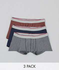Набор из 3 боксеров-брифов с логотипом на поясе ASOS DESIGN - Скидка-Мульти