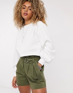 Белый короткий свитшот Topshop