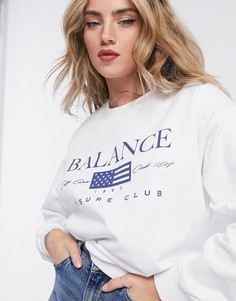 Свитшот с принтом "leisure club" ASOS DESIGN-Белый