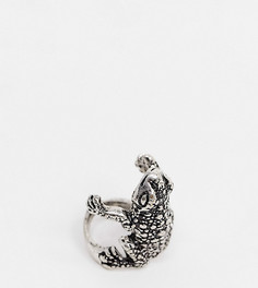 Серебристое кольцо с дизайном "лягушка" Reclaimed Vintage inspired-Серебряный