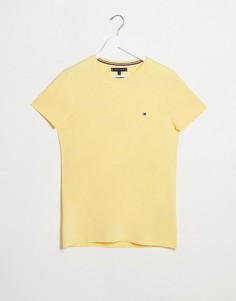 Желтая стретчевая футболка узкого кроя с логотипом Tommy Hilfiger-Желтый