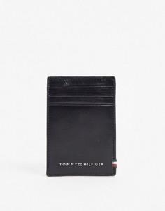 Черный кожаный кошелек для карт Tommy Hilfiger