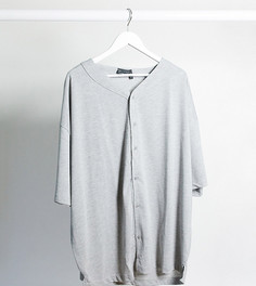 Серая меланжевая oversized-рубашка ASOS DESIGN Plus-Серый