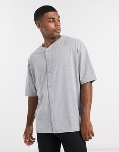 Серая трикотажная oversized-рубашка ASOS DESIGN-Серый