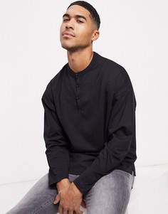 Черный бабушкин oversized-лонгслив ASOS DESIGN