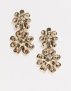 Золотистые серьги-подвески ASOS DESIGN-Золотой