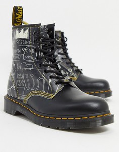 Ботинки с 8 парами люверсов Dr Martens basquiat-Черный