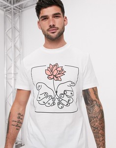 Белая футболка с принтом ASOS DESIGN-Белый