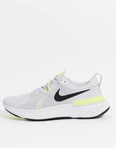 Серые кроссовки Nike Running React Miler-Серый
