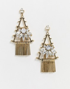 Золотистые серьги-подвески с кисточками Aldo-Золотой