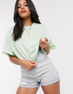 Футболка от комплекта с необработанными краями ASOS DESIGN-Зеленый