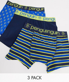 3 сине-лаймовых боксеров в полоску Original Penguin-Мульти