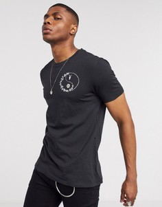 Черная футболка с логотипом из ромашек AllSaints-Черный