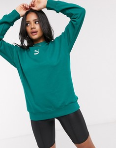 Сине-зеленый свитшот с круглым вырезом Puma classics T7