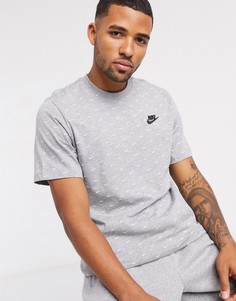 Темно-серая футболка с принтом Nike Club-Серый