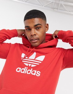 Худи красного цвета с трилистником adidas Originals-Красный