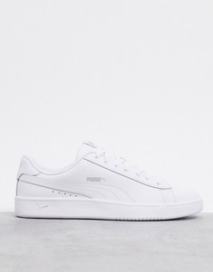 Бело-серебристые кроссовки Puma Court breaker Derby-Белый