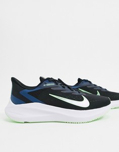 Черно-синие кроссовки Nike Running Winflo-Черный
