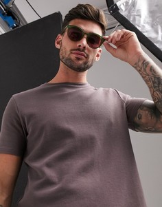 Бордовая футболка из вафельного трикотажа Burton Menswear-Красный