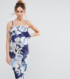 Платье-бандо с рюшами и принтом ASOS Maternity-Мульти