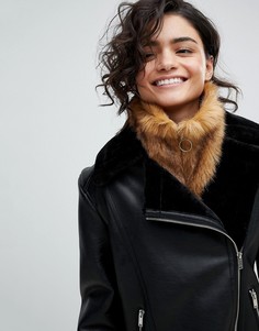 Шарф-снуд из искусственного меха ASOS-Коричневый