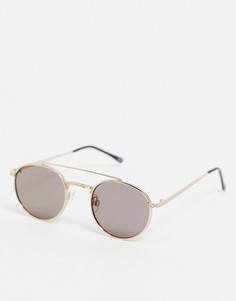 Круглые солнцезащитные очки с затемненными стеклами ASOS DESIGN-Серебряный