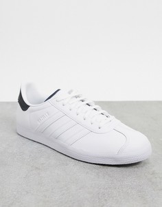 Белые кожаные кроссовки adidas Originals Gazelle-Серый