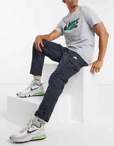 Черные джоггеры-карго с кромкой манжетом Nike Club-Черный