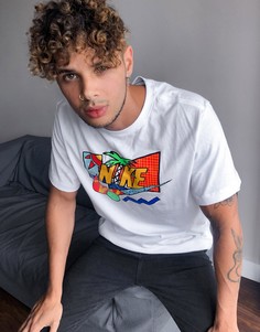 Белая футболка с логотипом в стиле ретро Nike-Белый