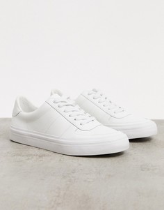 Белые кожаные кроссовки со шнуровкой ASOS DESIGN-Белый