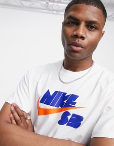 Белая свободная футболка с логотипом Nike SB-Белый