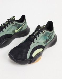 Кроссовки цвета хаки Nike Training SuperRep Go-Зеленый