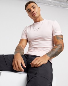 Розовая обтягивающая футболка из органического хлопка ASOS DESIGN-Розовый