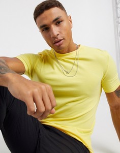 Желтая обтягивающая футболка из органического хлопка ASOS DESIGN-Желтый