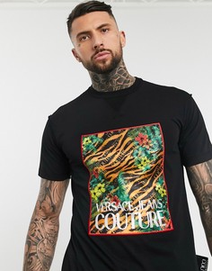 Черная футболка с логотипом Versace Jeans-Черный