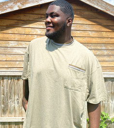 Длинная oversized-футболка с контрастной отделкой ASOS DESIGN Plus-Фиолетовый