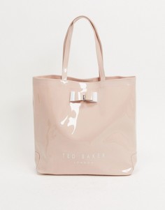 Лакированная большая сумка с бантом Ted Baker-Розовый