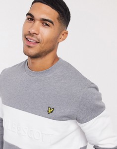 Серый свитшот со вставками и логотипом Lyle & Scott