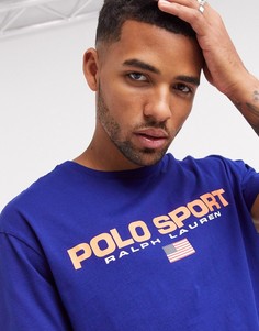 Темно-синяя футболка с логотипом Polo Ralph Lauren-Темно-синий