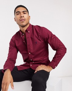 Бордовая поплиновая рубашка с воротником на пуговицах Polo Ralph Lauren-Красный