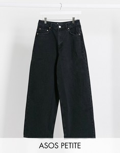 Черные свободные джинсы в винтажном стиле с завышенной талией ASOS DESIGN Petite-Черный