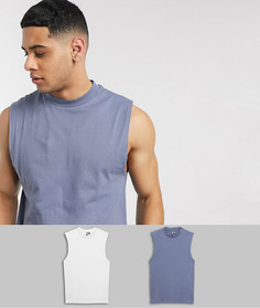 2 футболки без рукавов из органического хлопка ASOS DESIGN-Мульти