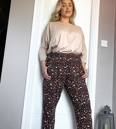 Широкие брюки со складками ASOS DESIGN Curve-Мульти
