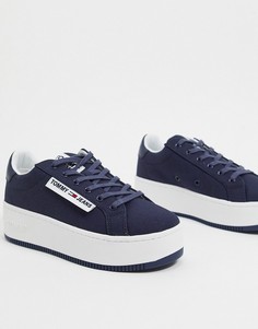 Темно-синие кроссовки на платформе Tommy Hilfiger-Темно-синий